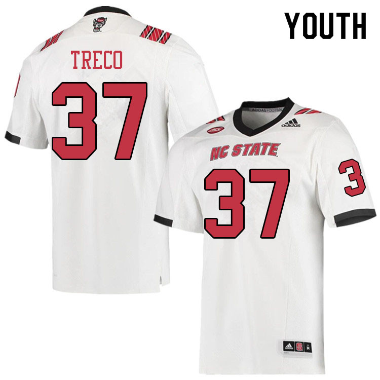 Youth #37 Nicholas Treco NC State Wolfpack College Football Jerseys Sale-White - Click Image to Close